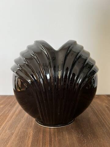 Black ceramic vase