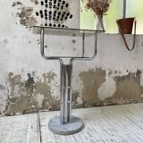 80s glass and marble console