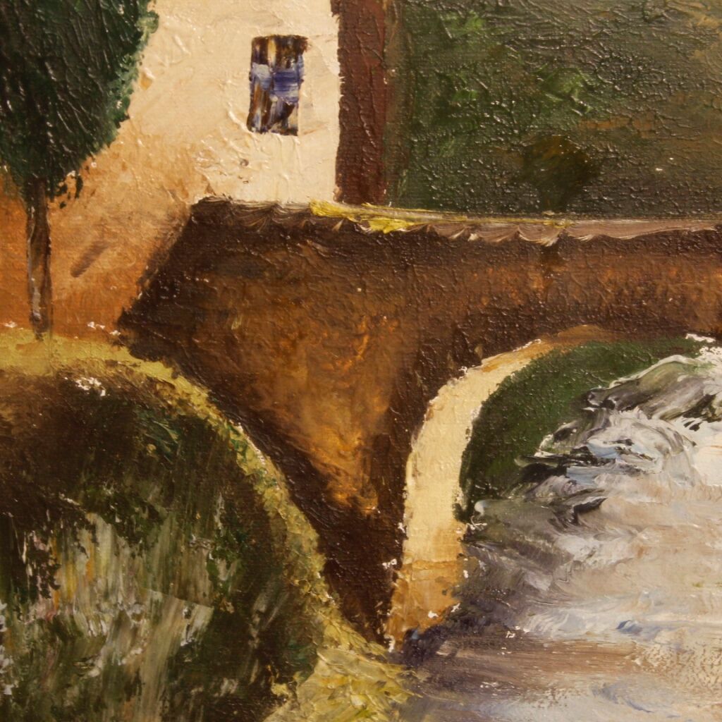 Italian signed landscape painting from 20th century