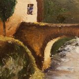 Italian signed landscape painting from 20th century