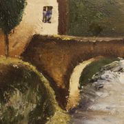 Italian signed landscape painting from 20th century