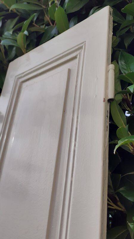 Narrow old paneled molded cupboard door h220x42cm