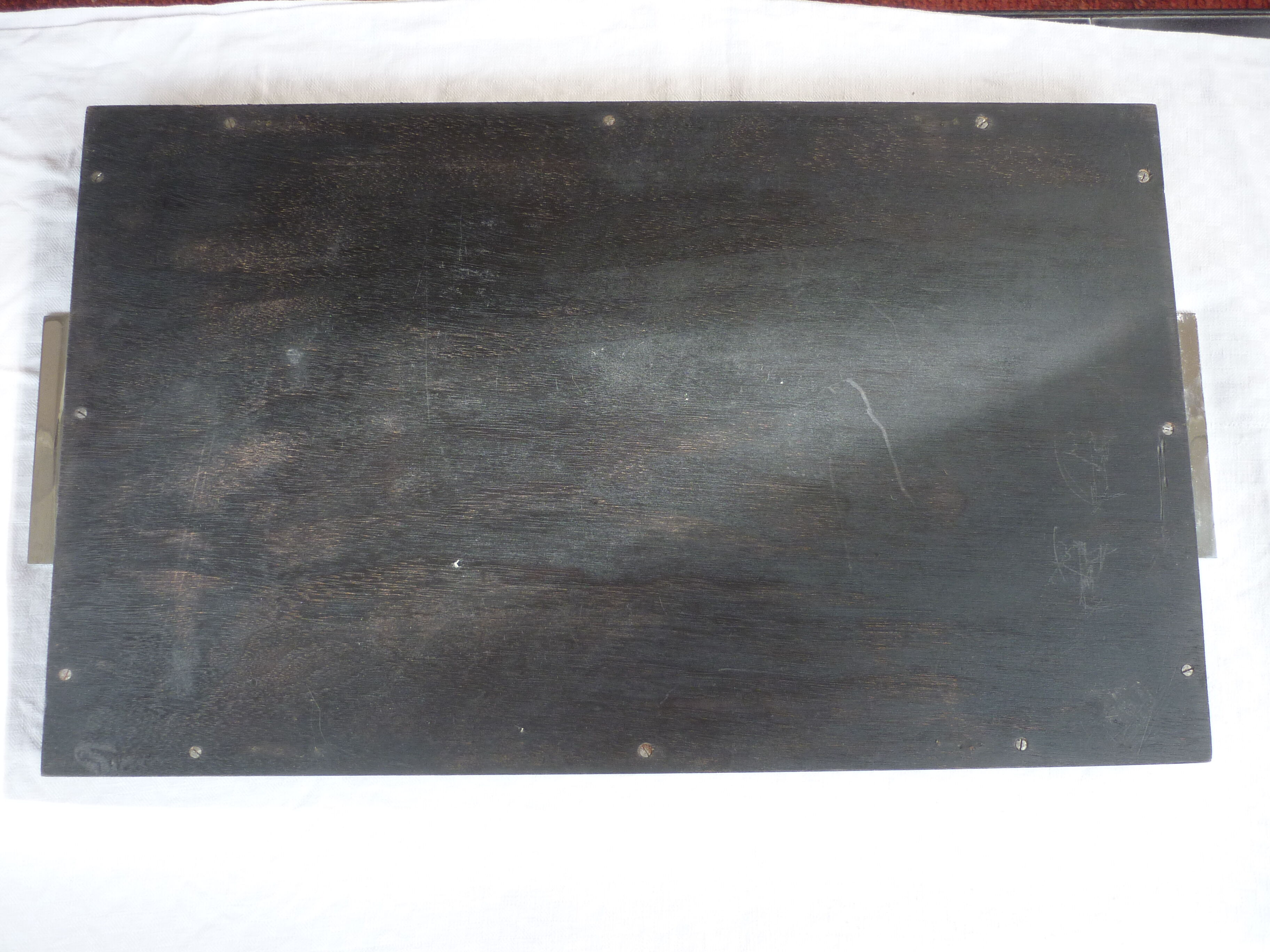 Wooden tray metal fists