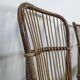 Set of 3 chairs and a rattan armchair.