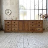 XXL solid oak counter sideboard