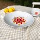 Hollow round plate duo and gravy boat in Winterling porcelain, 1970.