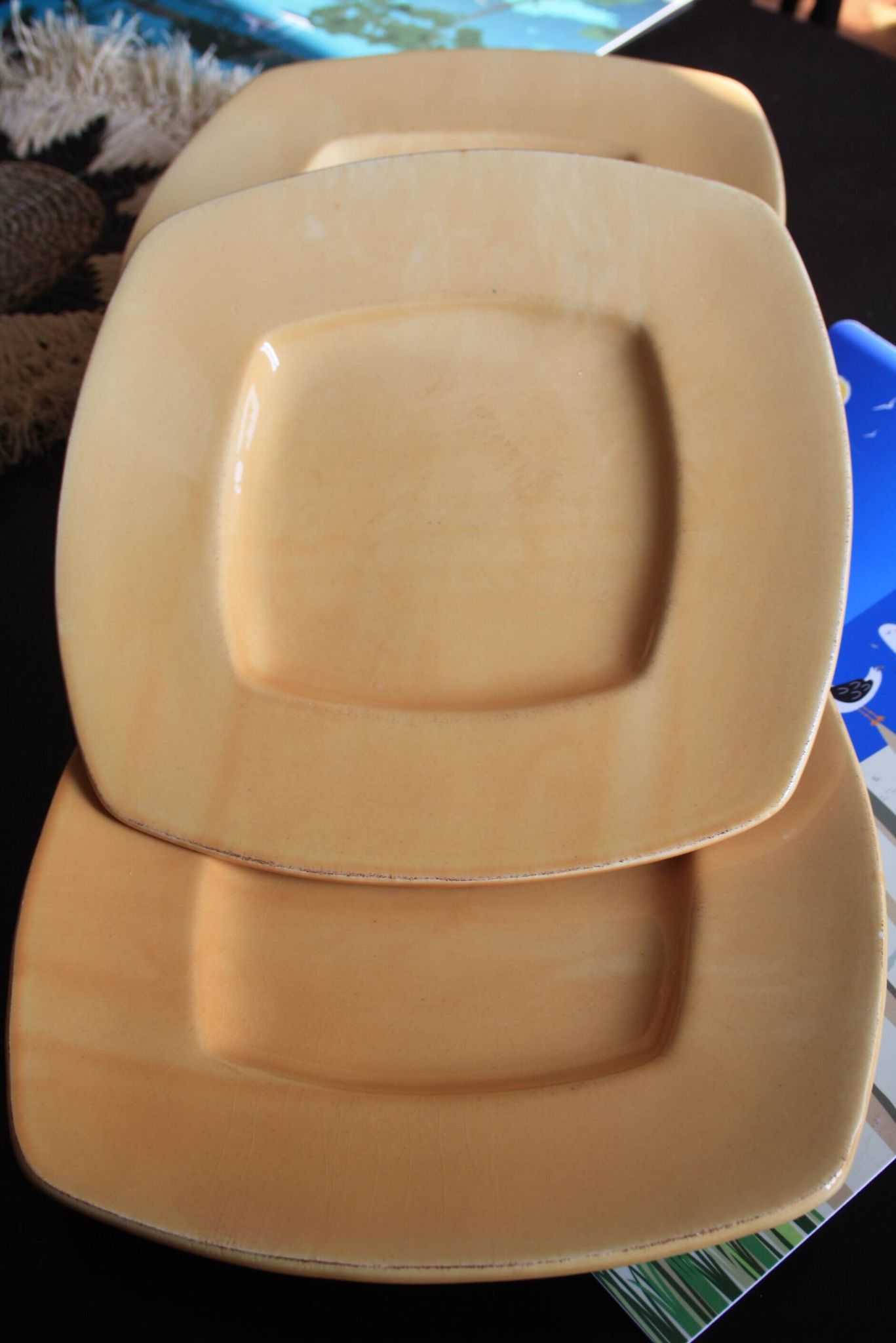 Assiettes carrées Ceramiche Toscane- jaunes