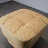 Tabouret art déco tchécoslovaque des années 1930 avec assise à ressorts, nouvelle tapisserie