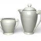 Art Deco white earthenware jug and sugar bowl set from around 1930.