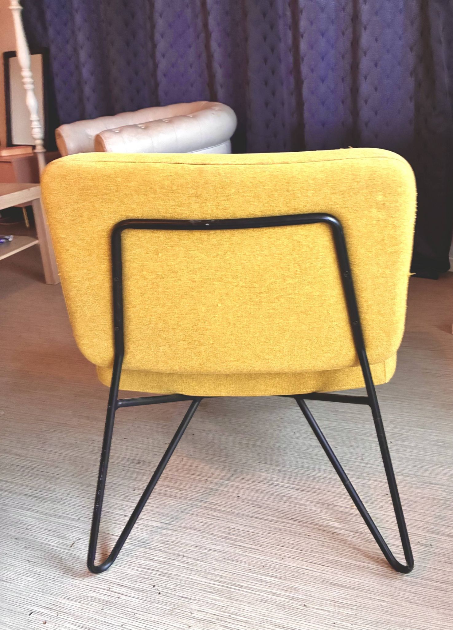 Vintage Watford armchair in mustard yellow velvet