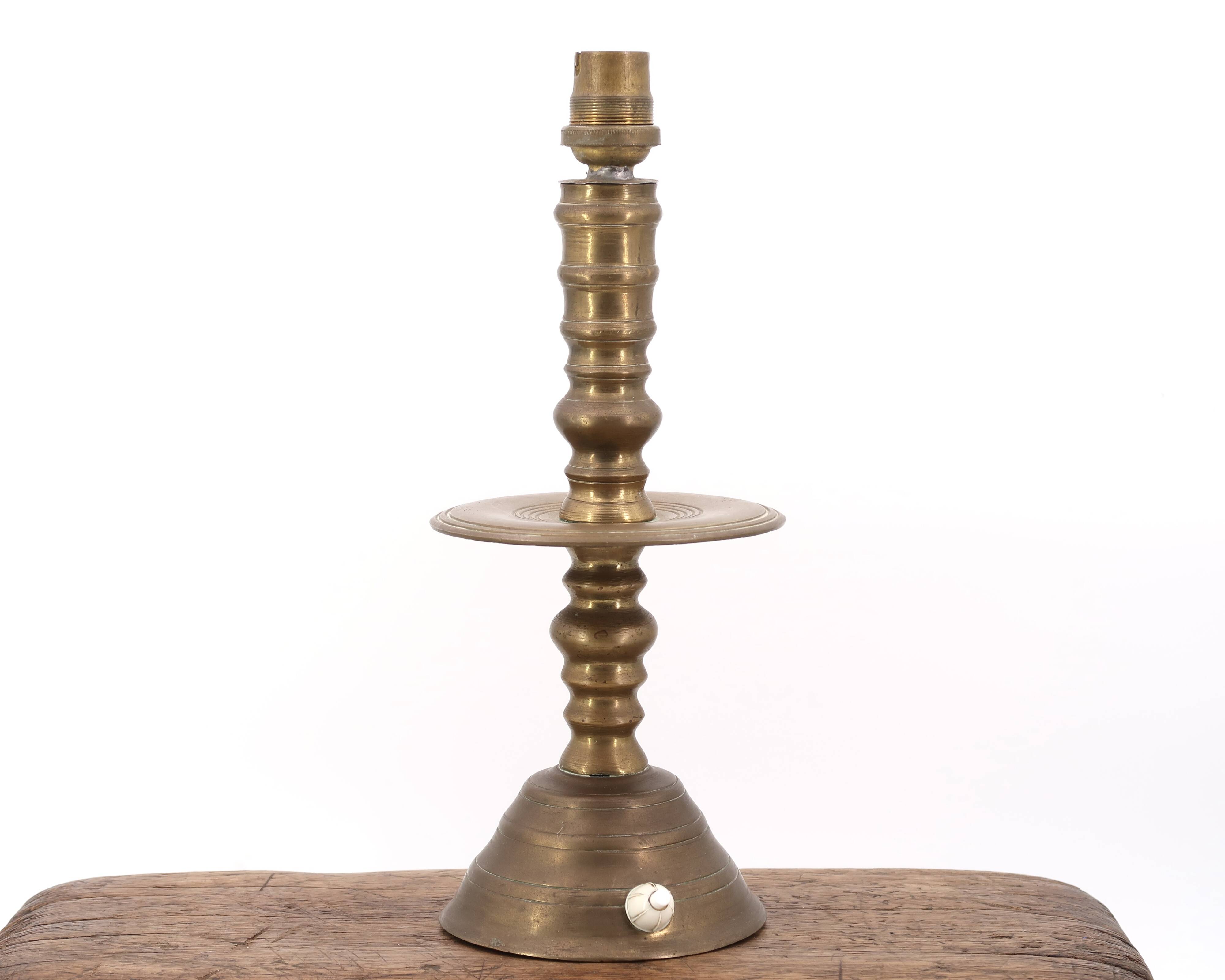 Golden brass column lamp, 1960s