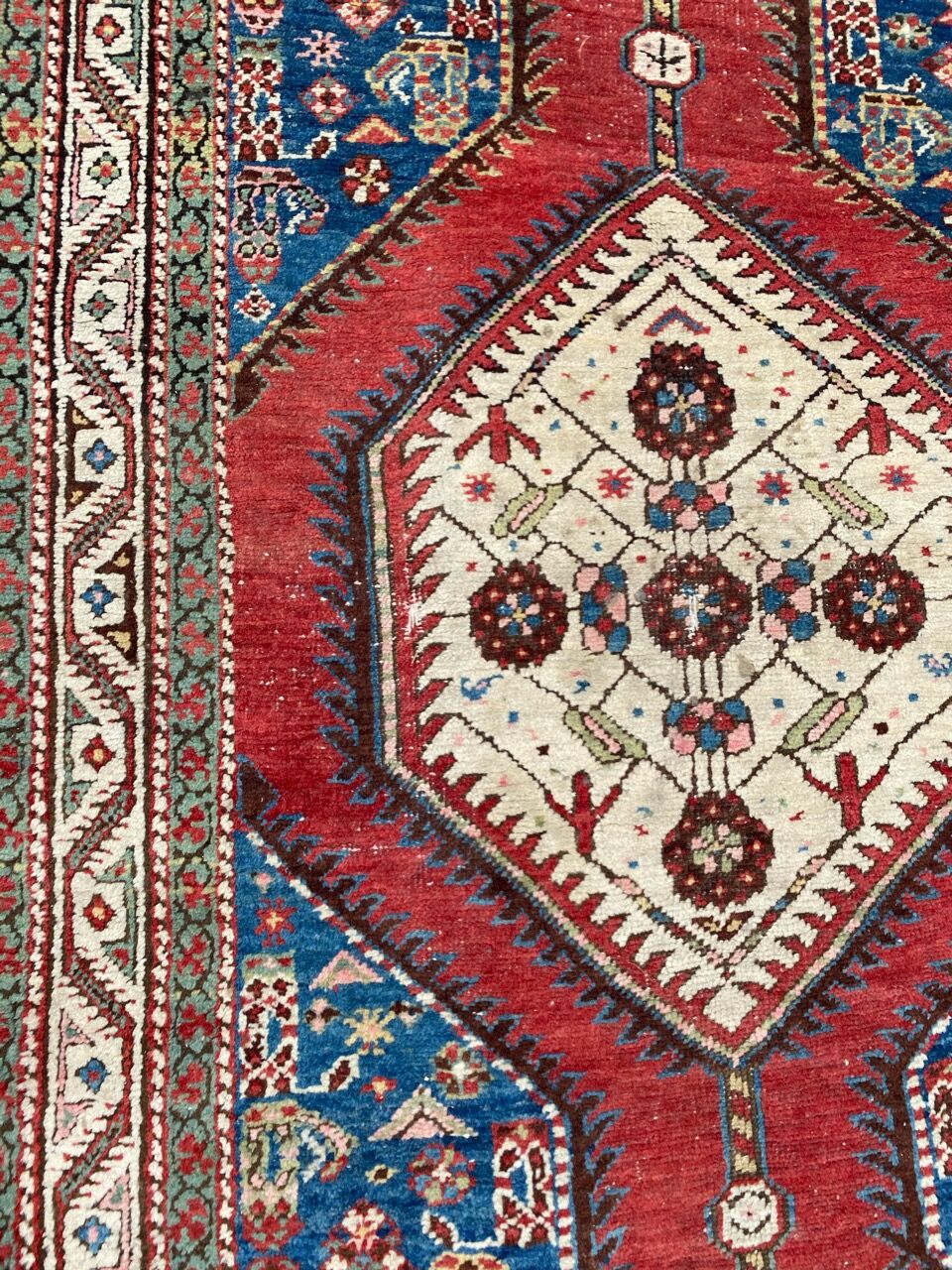Old Persian north-west carpet for handmade corridor 107x325 cm