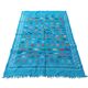 Tapis berbère bleu turquoise motifs multicolores
