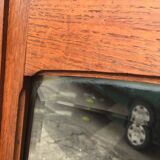 Beveled fireplace mirror
