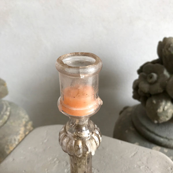 Large mercinated glass candlestick
