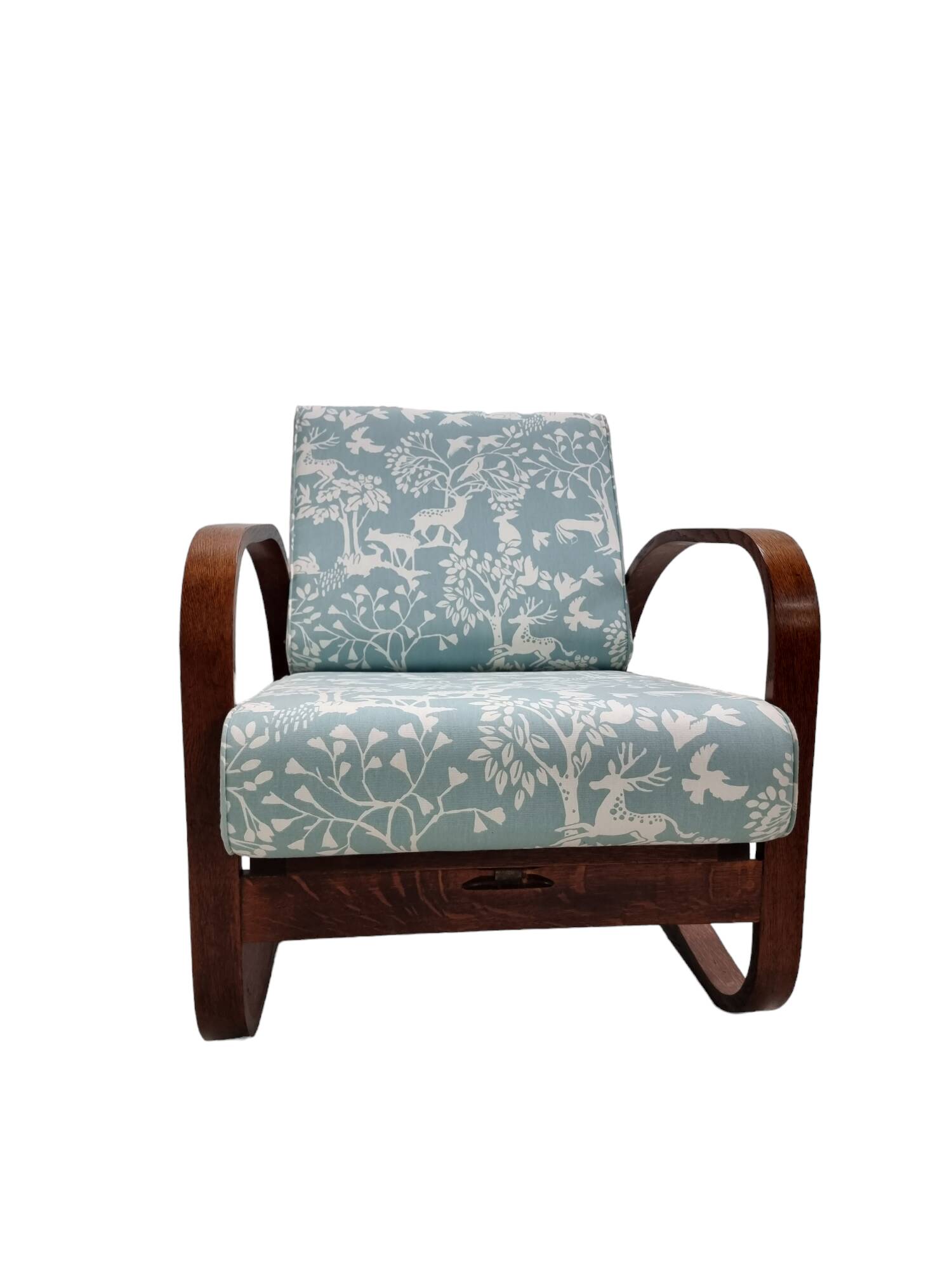 H-70 adjustable Art Deco armchair by J. Halabala, 1930s Czechoslovakia