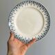 6 flat earthenware plates, blue floral border