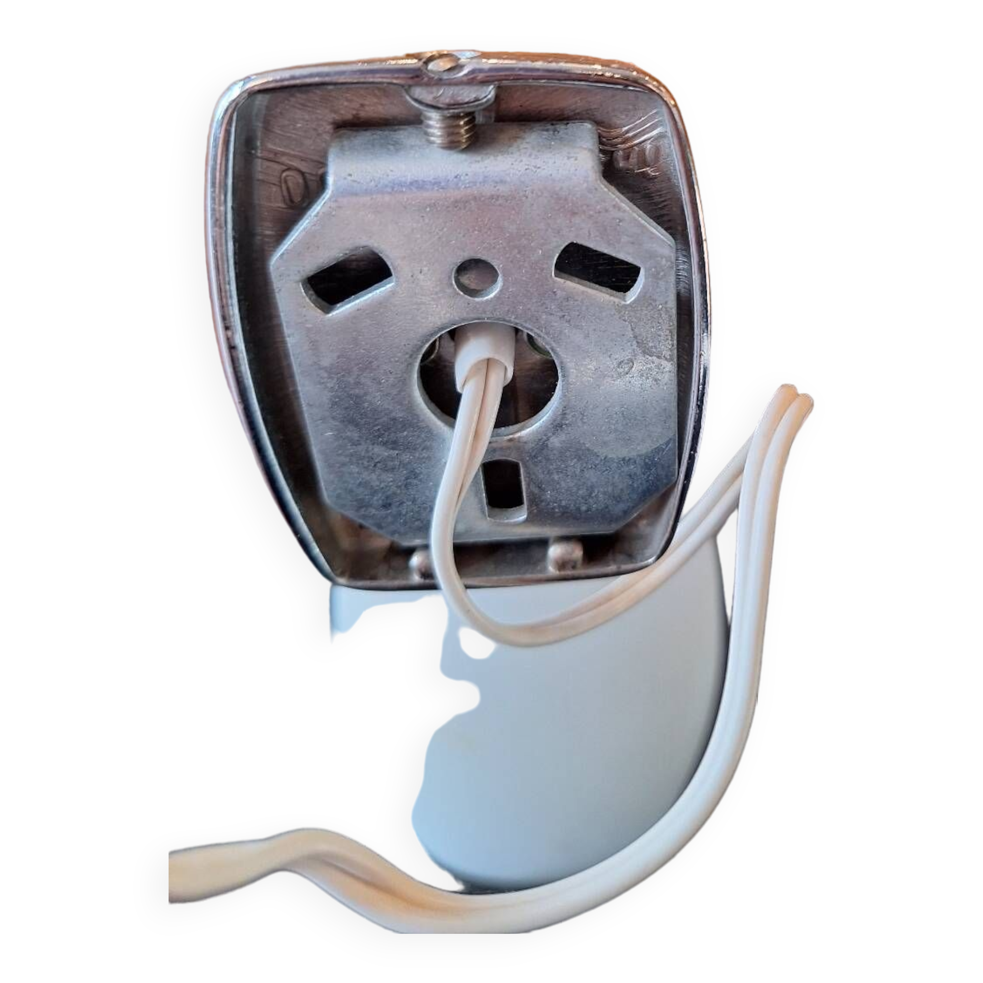 Pair of white opaline chrome wall lights