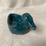 Empty duck blue ceramic pocket