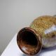 Tall bottle or soliflore in vintage handcrafted enamelled pyrite stoneware from the 60s and 70s