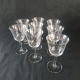 Service en verre broc + carafe + 8 verres à pieds ciselés  vintage