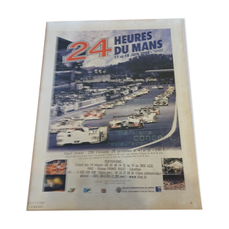 Affiche ancienne en toile des 24h00 du mans 2000 édition le mans