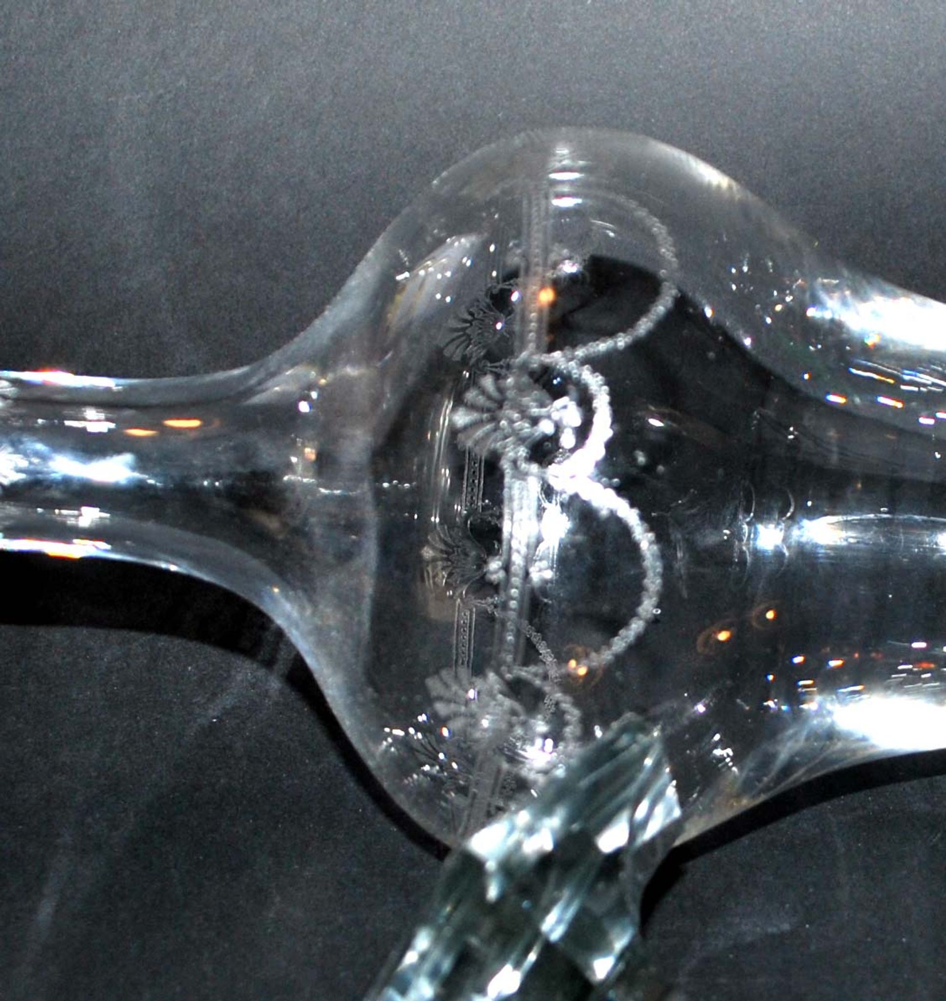 Carafe reims crystal of saint-louis decoration engraved with acid "rock crystal" 1930