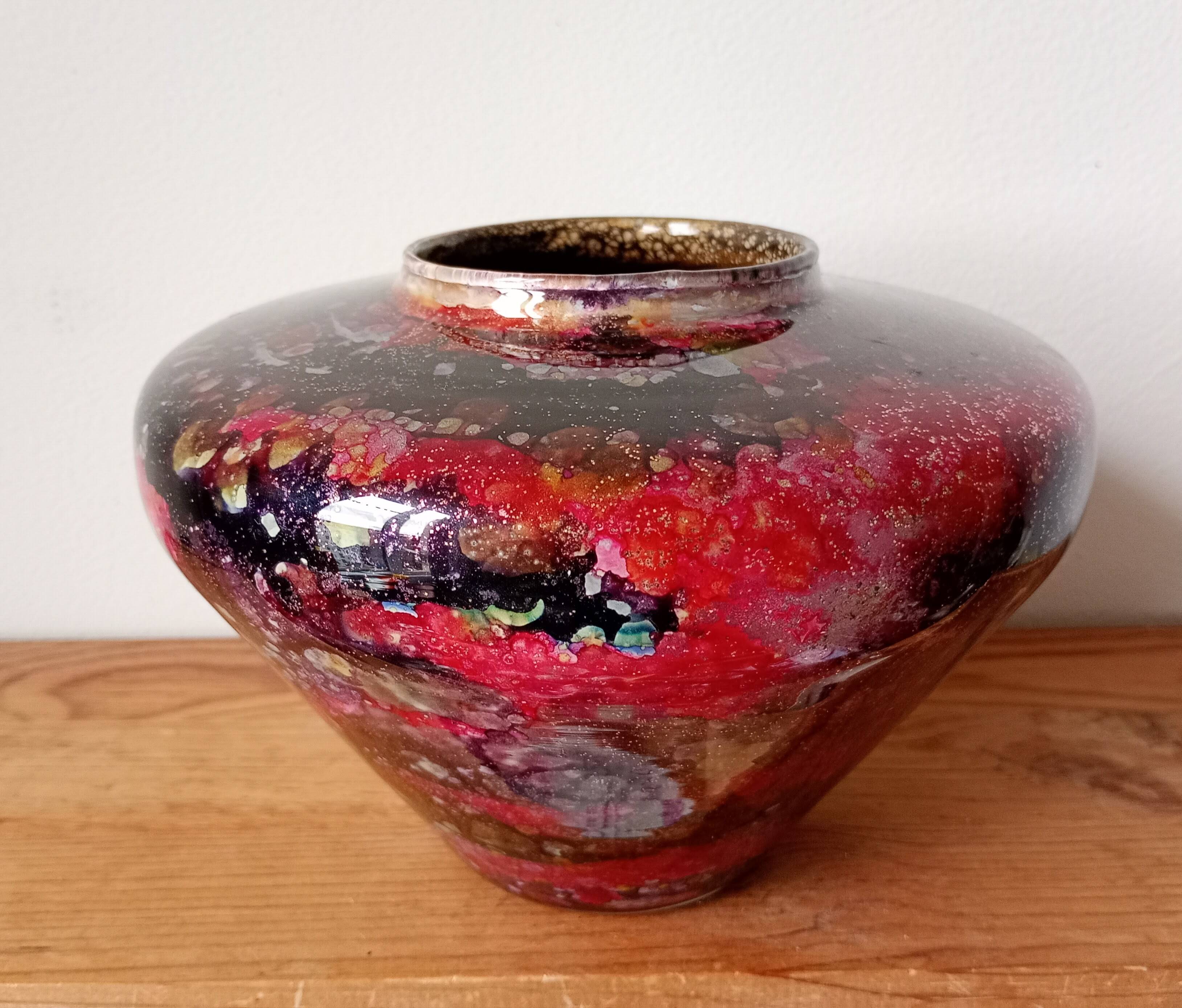 gilded glass vase Laque Line