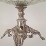 Glass cup with metal base