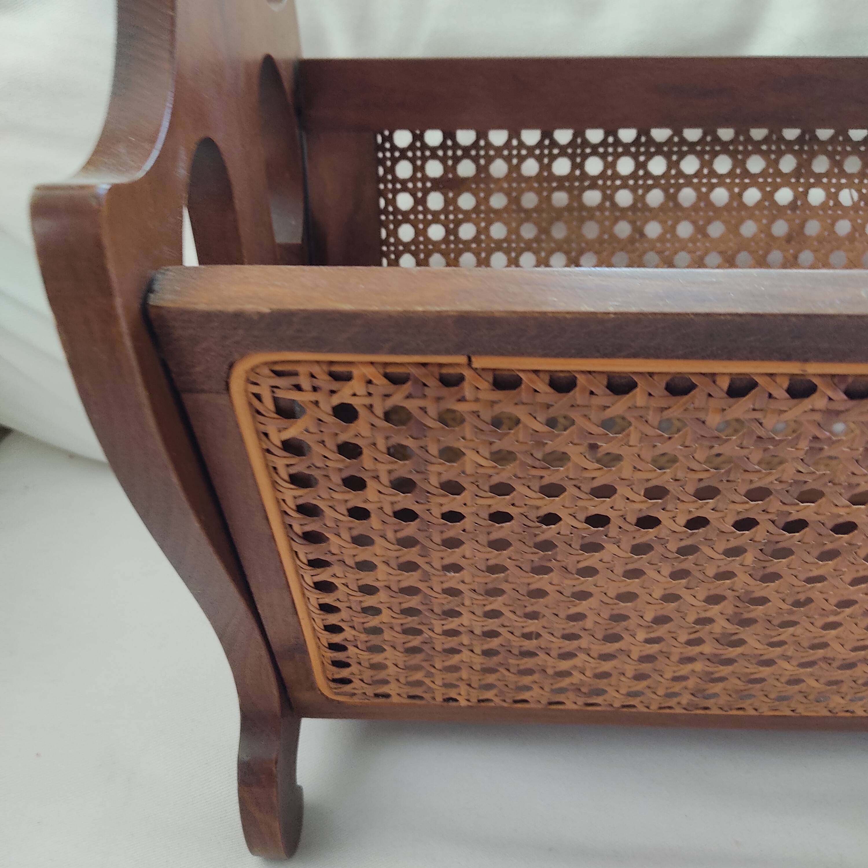 Wood and Vienna straw magazine rack