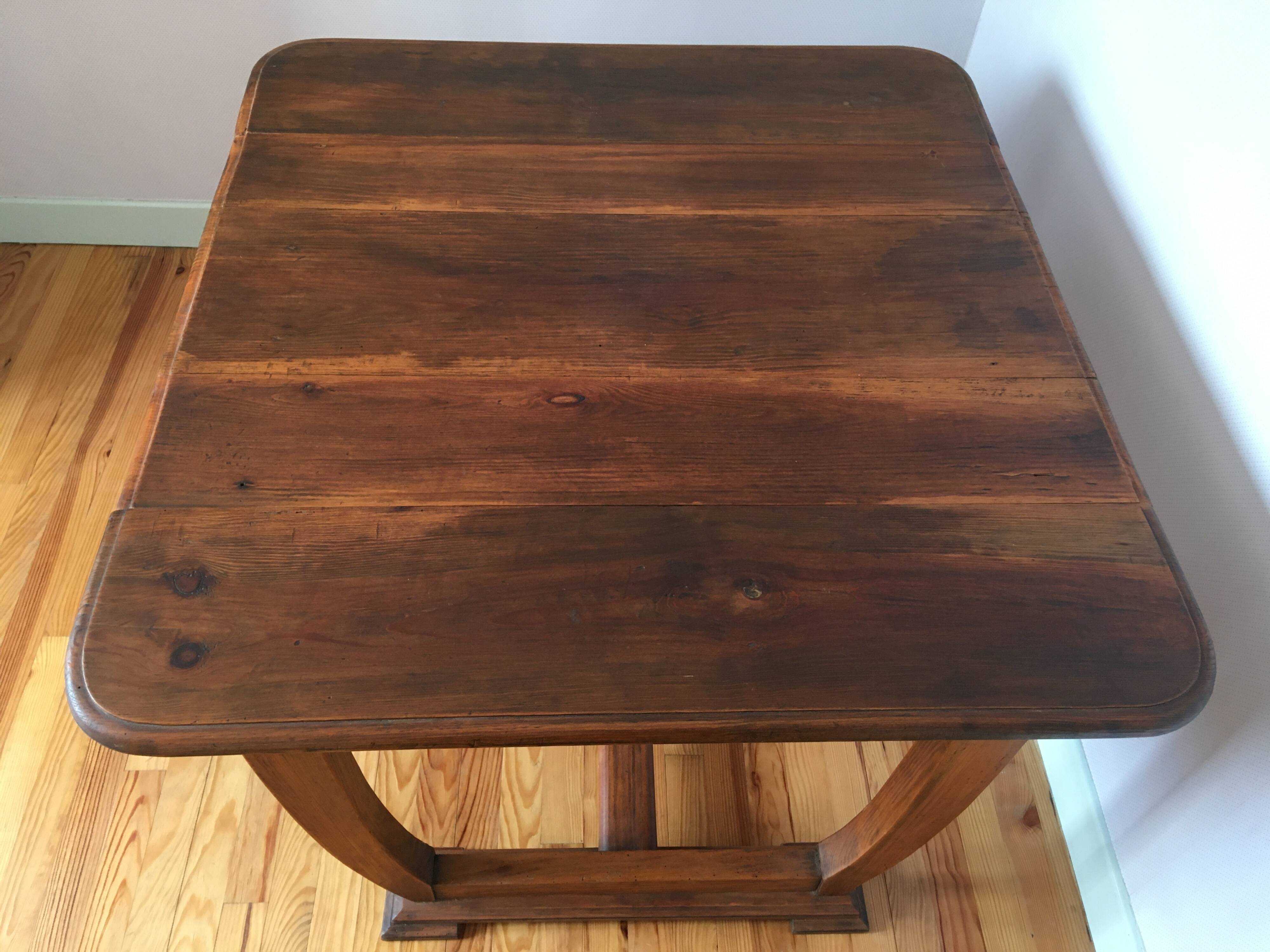 Art Deco extendable desk table with U-shaped base