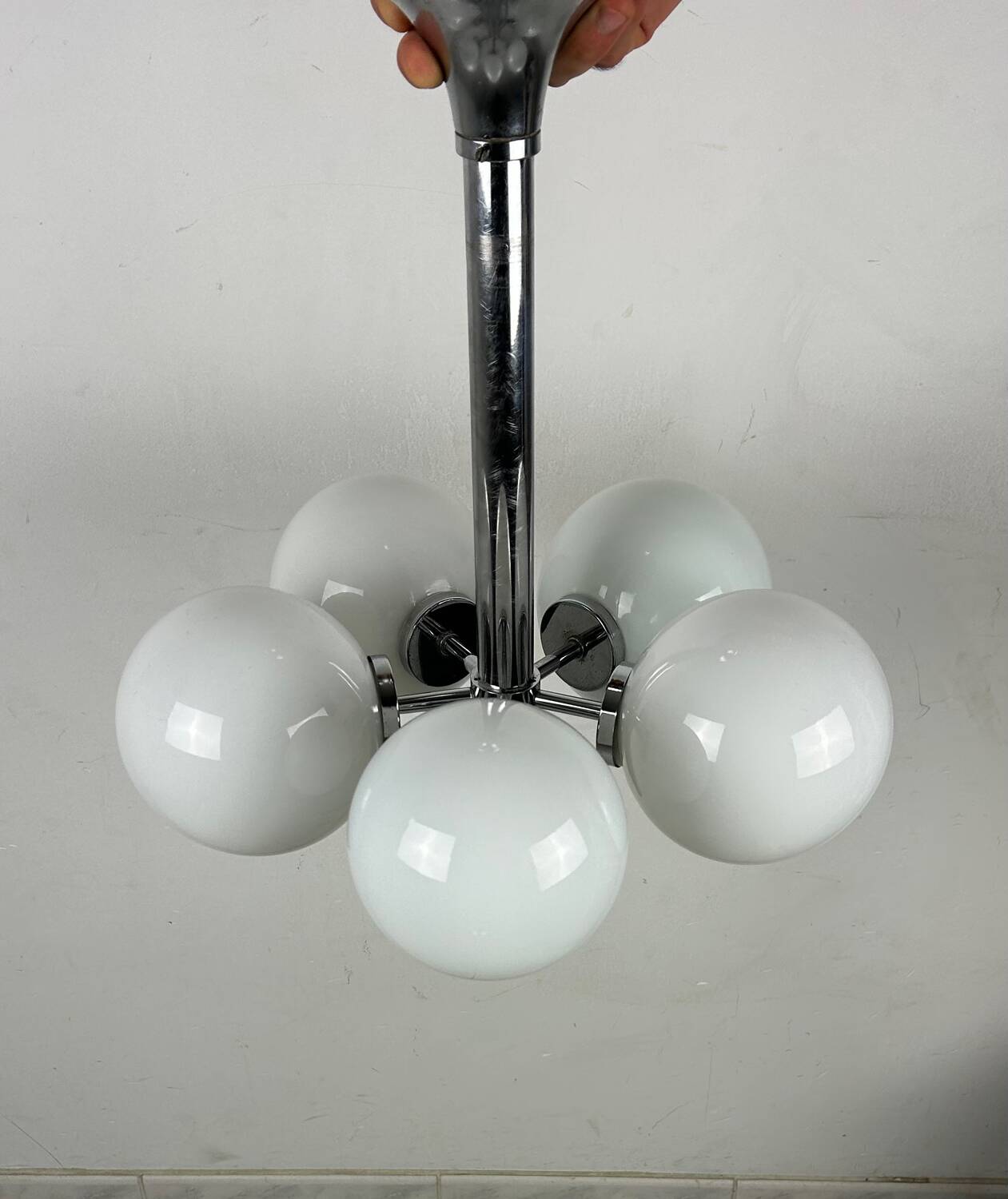 Suspension globe en verre vintage Hustadt Leuchten