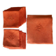 Old tablecloth & its 12 damask napkins numbered "JB" color apricot - linen - 12 covers