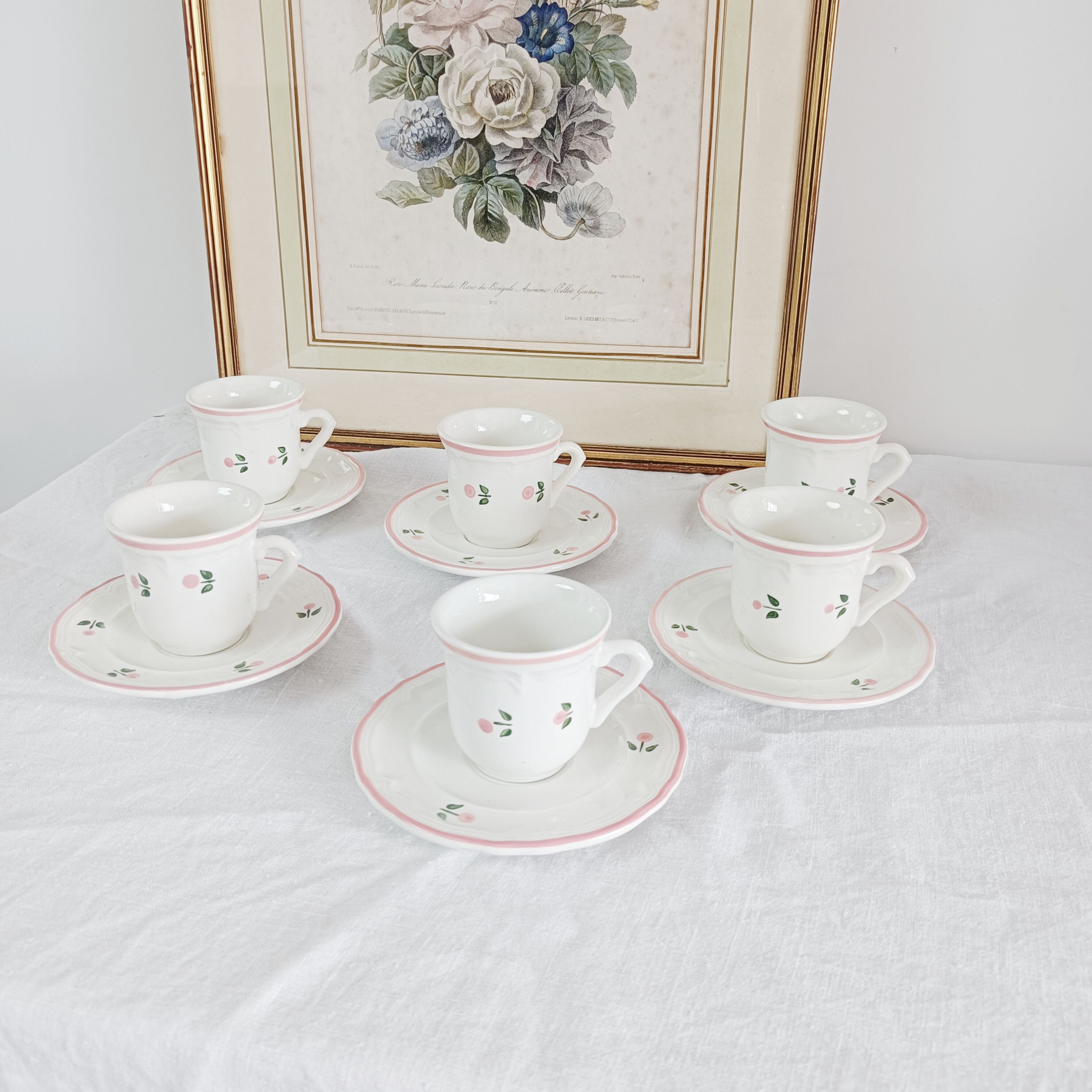 Set of 6 quadrifoglio coffee cups with saucers