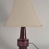 Mid-Century Modern Purple Chrystal Glass Table Lamp by Kosta 1960s