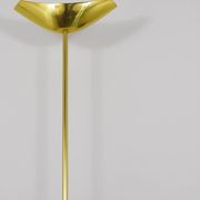 Postmodern floor lamp in brass and wood by Rodolfo Dordoni, Italy, 1980s.