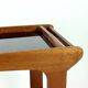 Mid Century Modern Wooden Bar Cart With Black Opaline Glass, 1960s
