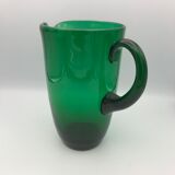 Vintage pichet in verre blown green emerald