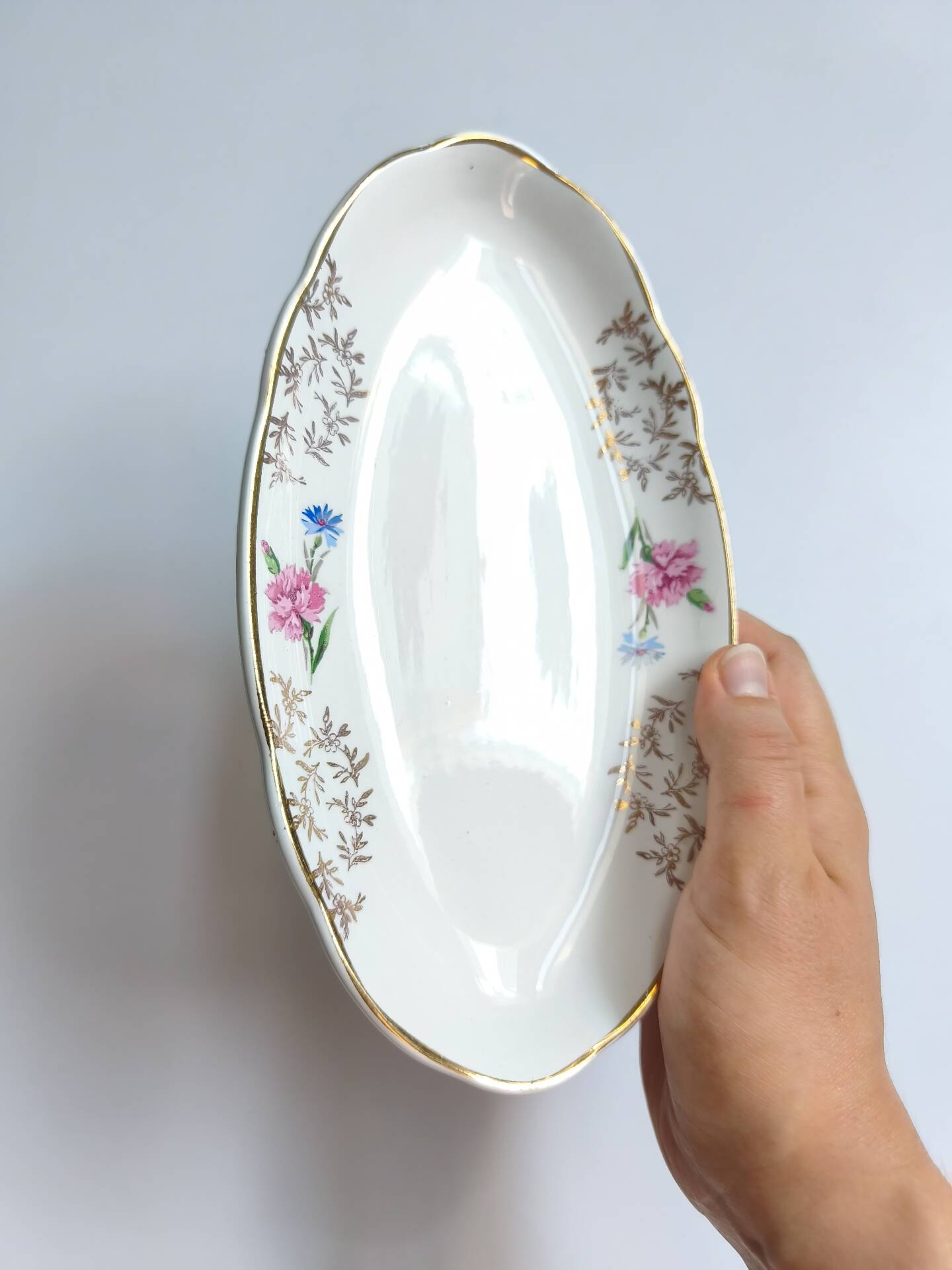 Lot de 2 raviers Sarreguemines modèle Béarn fleurs roses et bleues