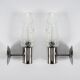 Set of two glass and chrome metal wall lamps, 1960s