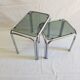 Tables chrome steel and glass smoked 70s
