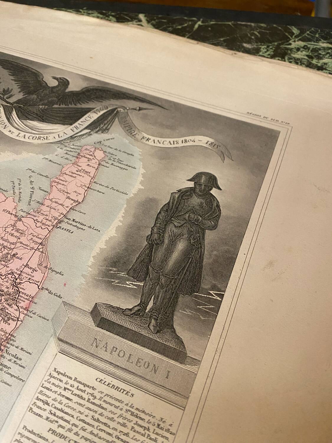 Old illustrated map of Corsica