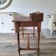 Antique solid wood desk with tiers – metal handles