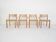 Set of four oak and sisal dining chairs model 401 by JL Moller, Denmark 1970's