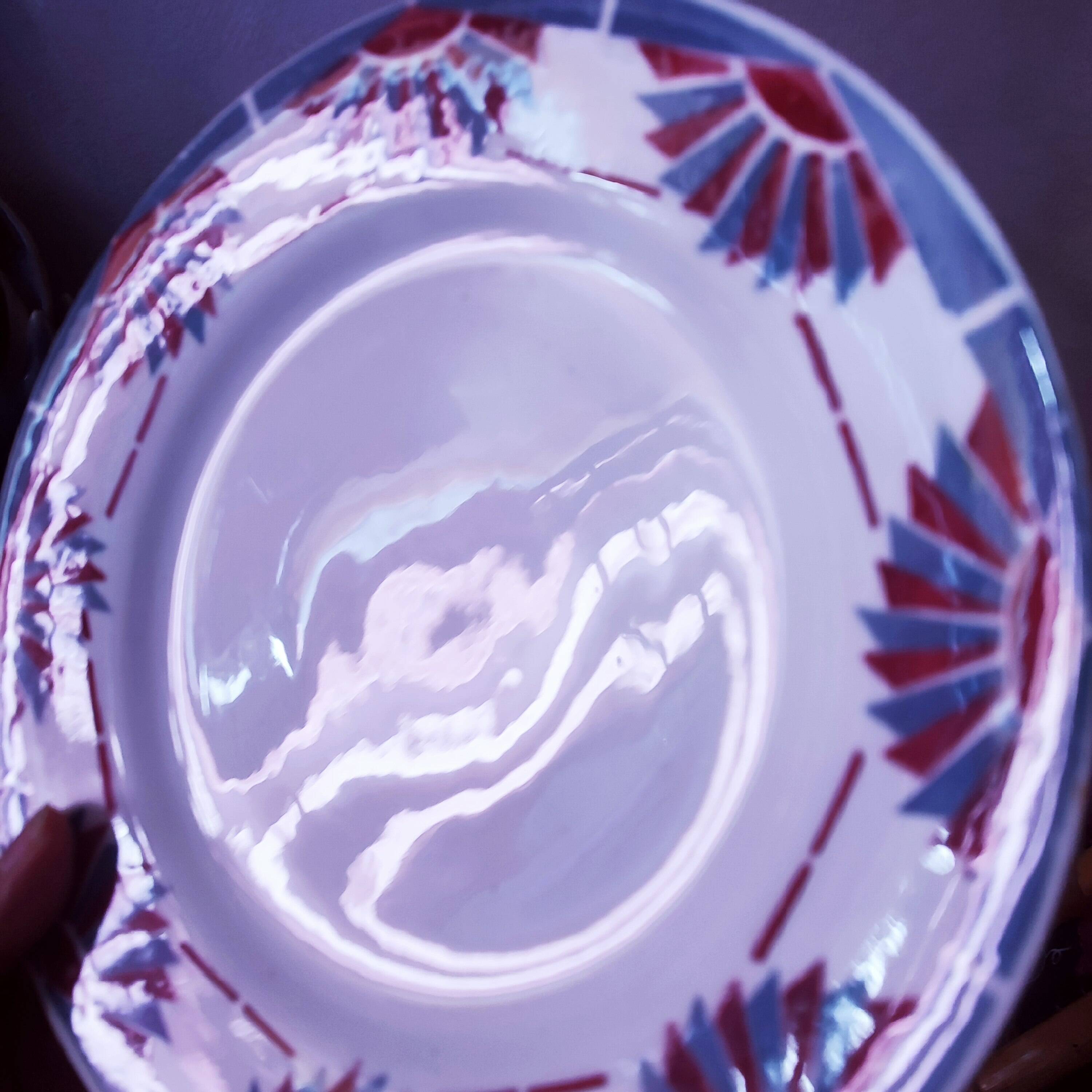 6 Art Deco earthenware dinner plates