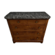 Chest of drawers walnut 5 drawers Louis Philippe 1900 marble of Sainte-Anne