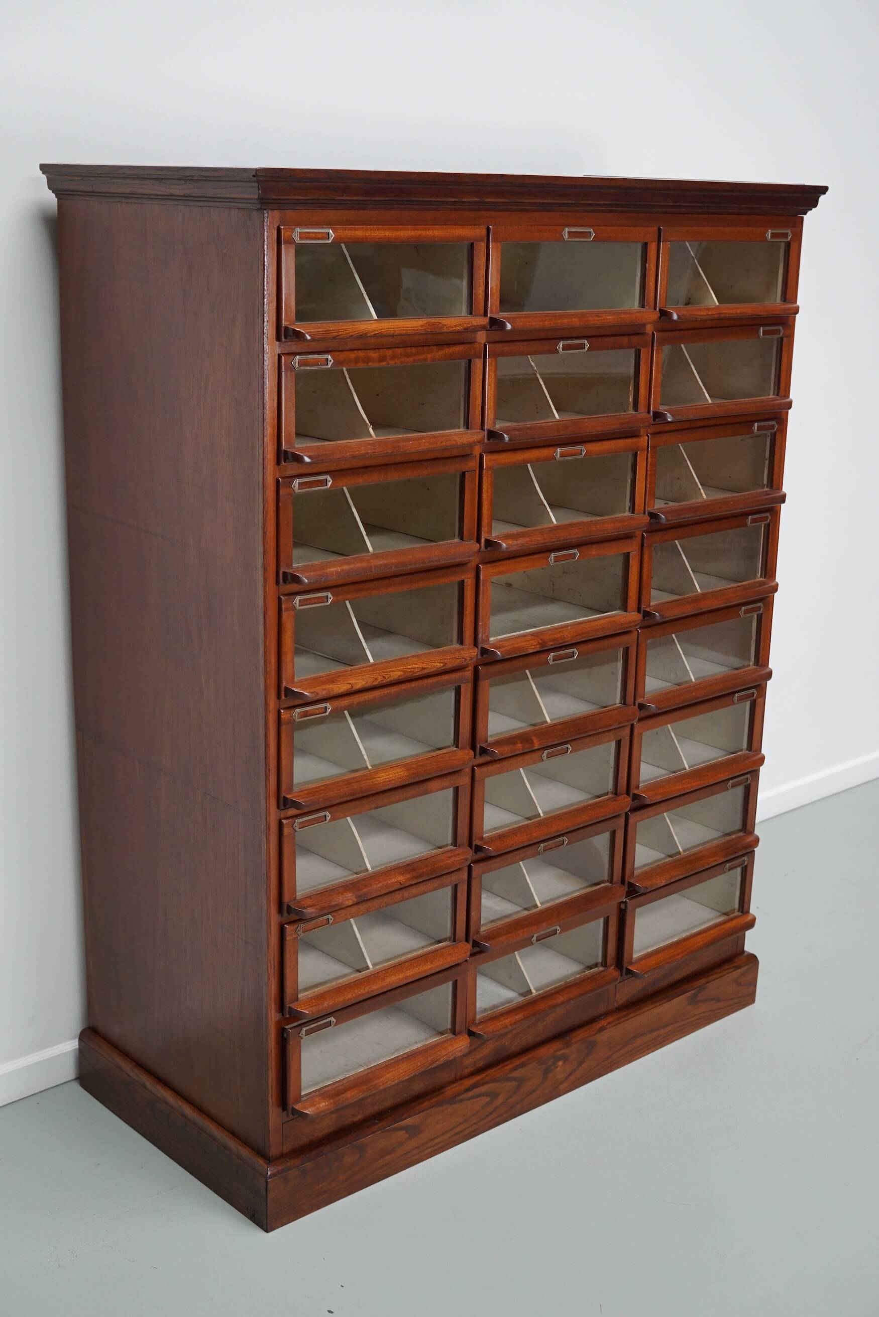 Vintage Dutch Oak / Mahogany Haberdashery Shop Cabinet, 1930s
