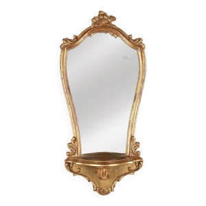 Miroir en résine dorée