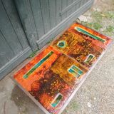 Set of 2 tables enamelled lava