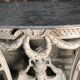 Louis XVI style console in carved wood beige patinated above gray marble